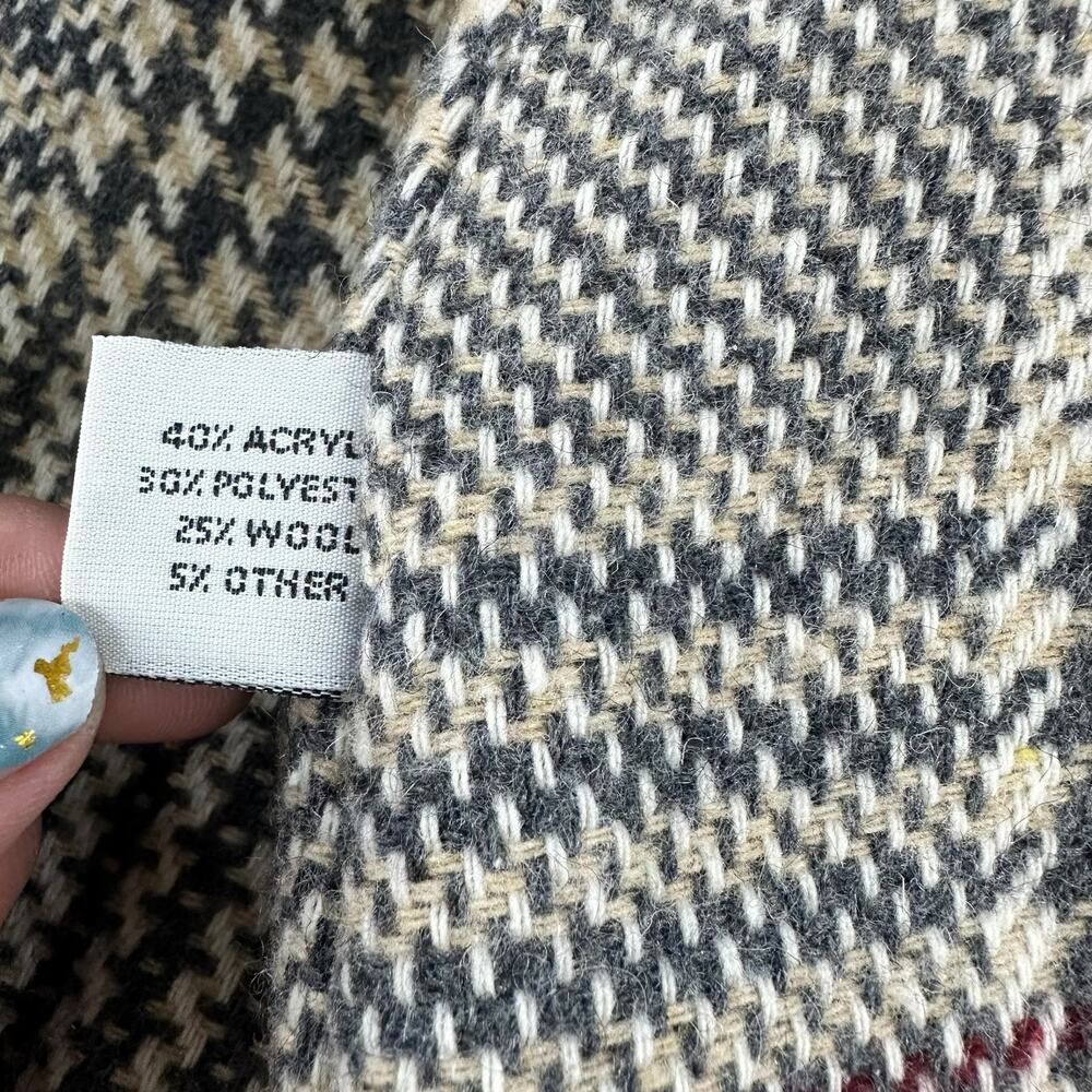 Vintage London Fog Coat Womens Size Large Wool Beige Navy Plaid Removable Lining - Picture 5 of 13
